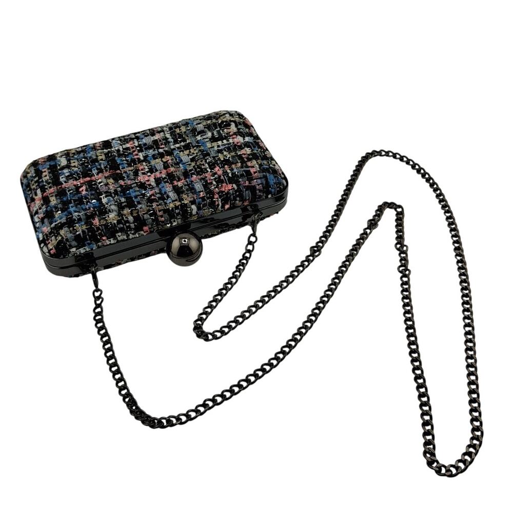 Inge Christopher Multicolor Tweed Hardcase Purse